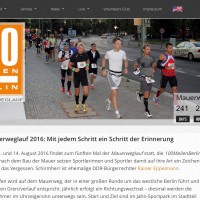 第5回 100マイル・ベルリン（ベルリンの壁一周マラソン）エントリー開始！